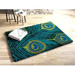 Tapis 100% pure laine Smyrnalaine Plumes de paon