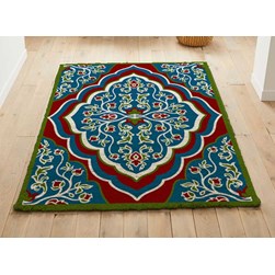 Tapis 100% pure laine Smyrnalaine Galimatias bleu