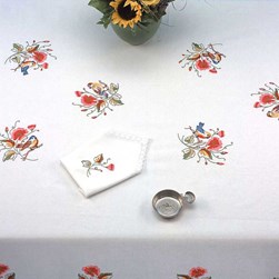 Serviette - Broderie Traditionnelle Luc Création Petits oiseaux