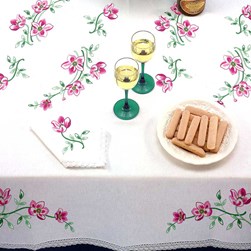 Serviette - Broderie Traditionnelle Luc Création Branches fleuries