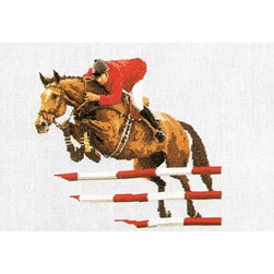 kit Point de croix Thea Gouverneur Le saut du cheval sur lin