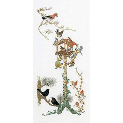 kit Point de croix Thea Gouverneur Nichoir aux oiseaux sur toile de lin