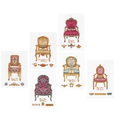 kit Point de croix Thea Gouverneur Chaises anciennes sur toile du lin