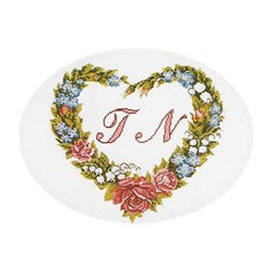 Broderie Mariage Thea Gouverneur Initiale au coeur