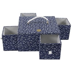 Boites à Couture en tissu DMC Les fleurs marines