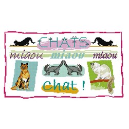 kit Point de croix Un Point Pour Toi Les chats miaou