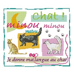 kit Point de croix Un Point Pour Toi Je donne ma langue au chat