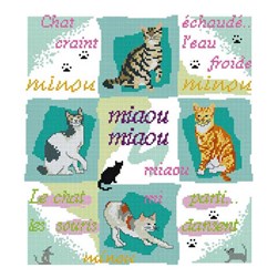kit Point de croix Un Point Pour Toi Petit proverbe de chats