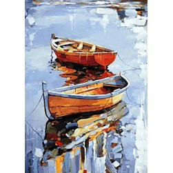 Broderie diamant Wizardi Bateau aquerelle