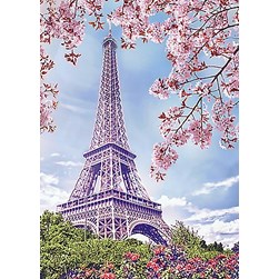 Broderie diamant Wizardi Tour Eiffel vue du cerisier
