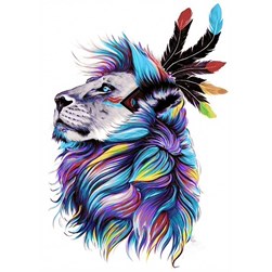 Broderie diamant Wizardi Le lion indien