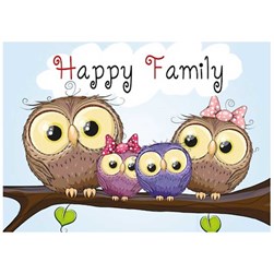 kit Point de croix Wizardi Famille de chouette unie