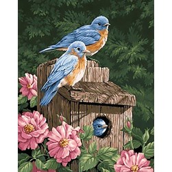 Broderie diamant Wizardi Le nid des oiseaux