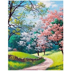 Broderie diamant Wizardi Le jardin aux arbres en fleurs
