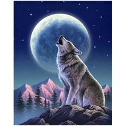 Broderie diamant Wizardi L'appel du loup