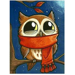 Broderie diamant Wizardi Un hibou bien couvert