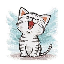 Broderie diamant Wizardi La joie du chaton