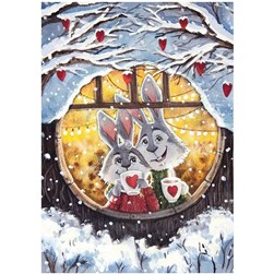 Broderie diamant Wizardi Premières neiges à noël