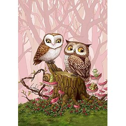 Broderie diamant Wizardi Chouette et hibou sur le tronc