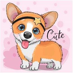 Broderie diamant Wizardi Mon chiot fait sa star