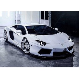 Broderie diamant Wizardi Lamborghini blanche