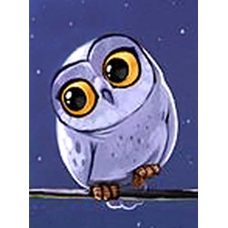 Broderie diamant Wizardi Chouette violette