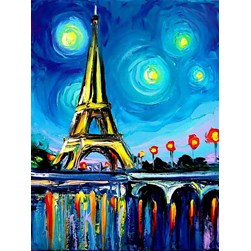 Broderie diamant Wizardi Tour Eiffel en peinture