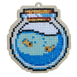 Broderie diamant Wizardi Mon bocal aux poissons rouges