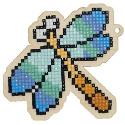 Broderie diamant Wizardi Libellule bleue