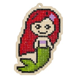 Broderie diamant Wizardi La sirène chevelure corail