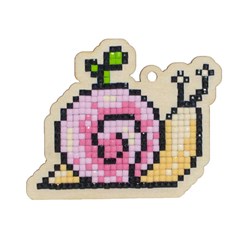 Broderie diamant Wizardi L'escargot rose